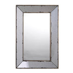 Silver Framed Antiqued Accent Mirror - 20-inch