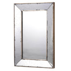 Silver Framed Antiqued Accent Mirror - 20-inch