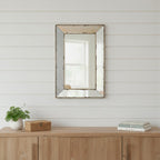 Silver Framed Antiqued Accent Mirror - 20-inch