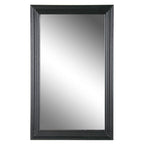 Black Beveled Lines Framed Accent Mirror - 26-inch