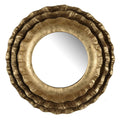 Gold Round Iron Framed Accent Mirror - 16-inch