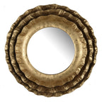 Gold Round Iron Framed Accent Mirror - 16-inch