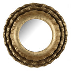 Gold Round Iron Framed Accent Mirror - 16-inch
