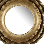Gold Round Iron Framed Accent Mirror - 16-inch