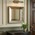 Brown Square Framed Antiqued Damask Accent Mirror - 15-inch