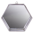 Silver Hexagon Steel Framed Accent Mirror - 8-inch