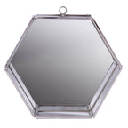 Silver Hexagon Steel Framed Accent Mirror - 8-inch