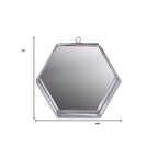 Silver Hexagon Steel Framed Accent Mirror - 8-inch