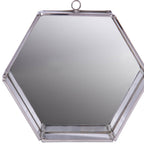 Silver Hexagon Steel Framed Accent Mirror - 8-inch