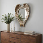 Antiqued Gold Heart Resin Framed Accent Mirror - 22-inch