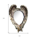 Antiqued Gold Heart Resin Framed Accent Mirror - 22-inch