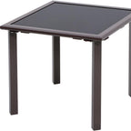 Black Square Glass Outdoor Side Table - 18-inch
