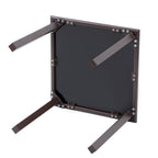 Black Square Glass Outdoor Side Table - 18-inch