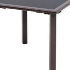 Black Square Glass Outdoor Side Table - 18-inch