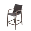 Set of Two 28 Brown Aluminum Outdoor Counter Height Bar Chairs