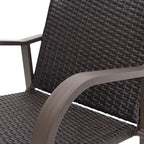 Set of Two 28 Brown Aluminum Outdoor Counter Height Bar Chairs