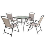 Five Piece Clear and Black Square Glass Dining Set with Four Chairs
