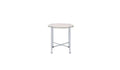 Chrome and White Oak Manufactured Wood and Metal Round End Table - 24-inch