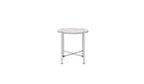 Chrome and White Oak Manufactured Wood and Metal Round End Table - 24-inch