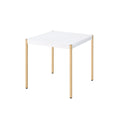 Gold and White Manufactured Wood Square End Table - 24-inch