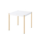 Gold and White Manufactured Wood Square End Table - 24-inch