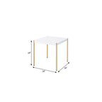 Gold and White Manufactured Wood Square End Table - 24-inch