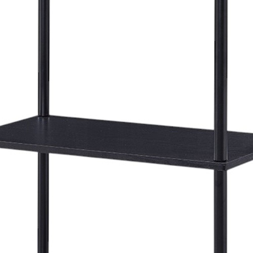 Black Metal and Wood Four Tier Etagere Bookcase - 44-inch