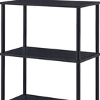 Black Metal and Wood Four Tier Etagere Bookcase - 44-inch