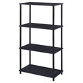 Black Metal and Wood Four Tier Etagere Bookcase - 44-inch