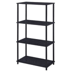 Black Metal and Wood Four Tier Etagere Bookcase - 44-inch