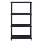Black Metal and Wood Four Tier Etagere Bookcase - 44-inch