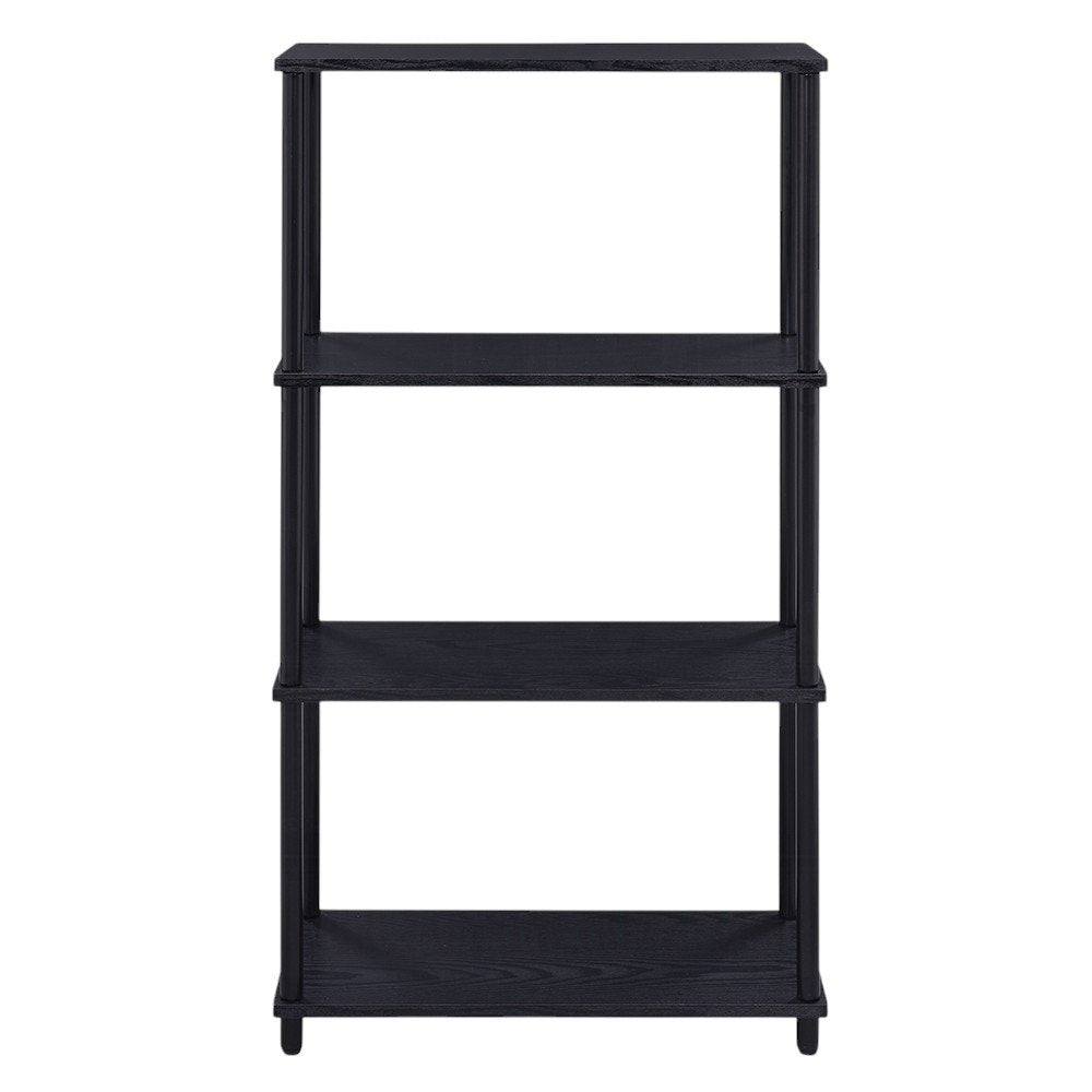 Black Metal and Wood Four Tier Etagere Bookcase - 44-inch