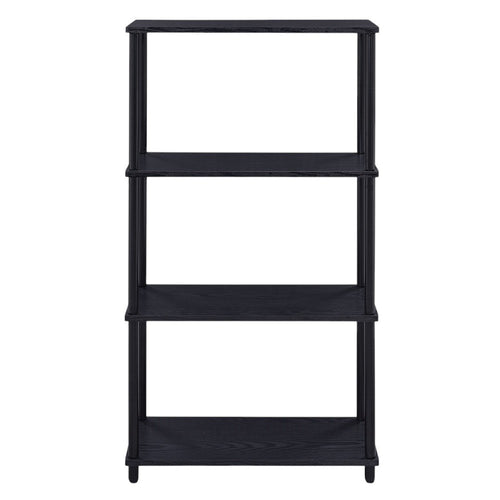 Black Metal and Wood Four Tier Etagere Bookcase - 44-inch