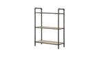 Antique Oak and Sandy Gray Metal Three Tier Standard Bookcase - 36-inch