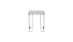 Chrome and Natural Oak Manufactured Wood and Metal Square End Table - 24-inch