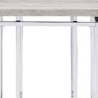 Chrome and Natural Oak Manufactured Wood and Metal Square End Table - 24-inch