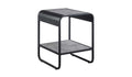 Black and Concrete Gray Manufactured Wood and Metal Rectangular End Table with Shelf