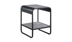 Black and Concrete Gray Manufactured Wood and Metal Rectangular End Table with Shelf
