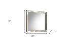 Platinum Wood Framed Mounted Dresser Mirror - 32-inch