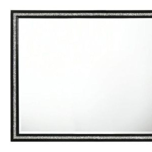 Black Wood Framed Mounted Dresser Mirror - 35-inch
