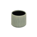 Green Striped Ceramic Indoor Outdoor Round Pot Planter - 6-inch
