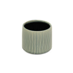 Green Striped Ceramic Indoor Outdoor Round Pot Planter - 6-inch