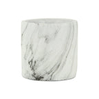 White and Gray Marbleized Ceramic Indoor Outdoor Round Pot Planter - 6-inch