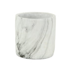 White and Gray Marbleized Ceramic Indoor Outdoor Round Pot Planter - 6-inch