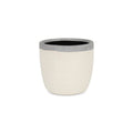 Cream and Gray Crackle Glaze Ceramic Indoor Outdoor Round Pot Planter - 6-inch
