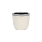 Cream and Gray Crackle Glaze Ceramic Indoor Outdoor Round Pot Planter - 6-inch