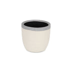 Cream and Gray Crackle Glaze Ceramic Indoor Outdoor Round Pot Planter - 6-inch