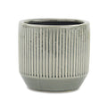 Gray Striped Ceramic Indoor Outdoor Round Pot Planter - 6-inch