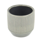 Gray Striped Ceramic Indoor Outdoor Round Pot Planter - 6-inch