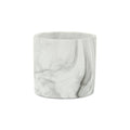White and Gray Marbleized Ceramic Indoor Outdoor Round Pot Planter - 6-inch